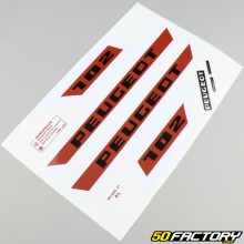 Kit grafiche adesivi Peugeot 102 K rosso