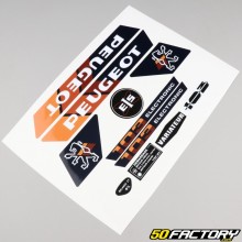 Kit grafiche adesivi di tipo Peugeot 103 MVL elettronico nero e arancione