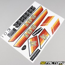 Kit decorativo tipo Peugeot 103 Deporte naranja V1