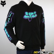 Sweatshirt ziphoodie Fox Racing Vizen black and turquoise