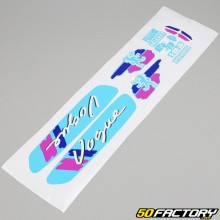Kit grafiche adesivi Peugeot 103 Vogue (1987) blu turchese