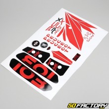 Kit grafiche adesivi Peugeot 103 RCX LC fase 1 nero e rosso