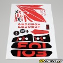 Kit grafiche adesivi Peugeot 103 RCX LC nero e rosso