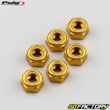 Ø6x1.00 mm Puig lock nuts golden anodized (set of 6)