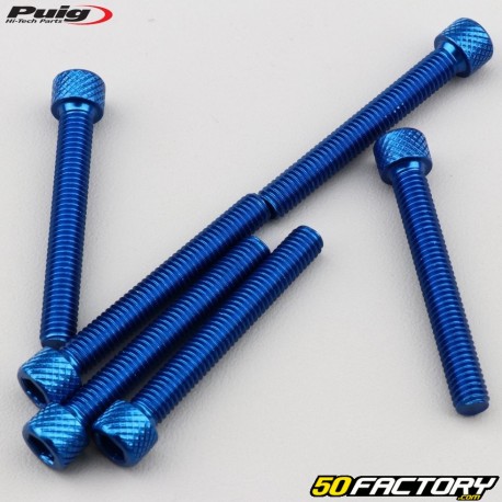 6x45 mm screws head BTR Puig blue (set of 6)