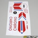 Kit grafiche adesivi Peugeot 103 Chrono fase 1 bianco e rosso