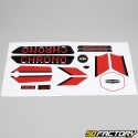 Kit grafiche adesivi Peugeot 103 Chrono fase 1 nero e rosso
