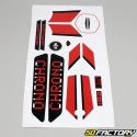 Kit grafiche adesivi Peugeot 103 Chrono fase 1 nero e rosso