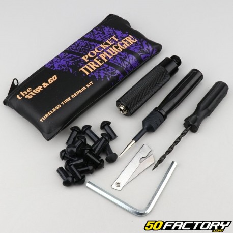 Kit réparation crevaison pneu tubeless sans démontage Stop & Go