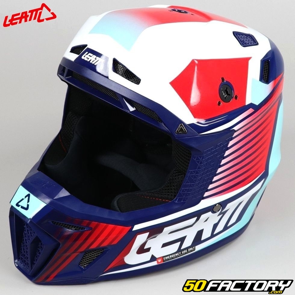 Leatt moto 8.5 Royal blanc-bleu-rose-rouge casque pour adultes Motocross -  RM Motosport
