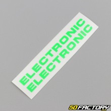 Stickers "Electronic" de carters moteur Peugeot 103 verts fluo
