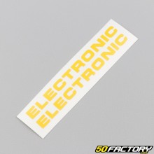Stickers "Electronic" de carters moteur Peugeot 103 jaunes