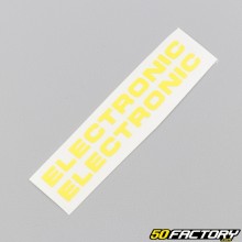 Stickers "Electronic" de carters moteur Peugeot 103 jaunes lumineux