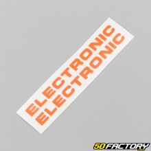 Stickers "Electronic" de carters moteur Peugeot 103 oranges