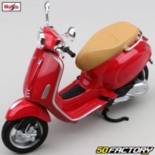 Scooter em miniatura 1/12th Vespa Primavera 150 Maisto vermelho