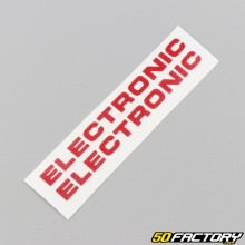 Stickers "Electronic" de carters moteur Peugeot 103 rouges