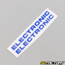 Stickers "Electronic" de carters moteur Peugeot 103 bleus brillant