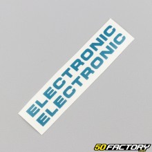 decals &quot;Electronic&quot; of crankcases Peugeot 103 blue turquoise