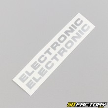 Stickers "Electronic" de carters moteur Peugeot 103 argent
