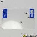 Motorcycle license plate transparent plate, 210x140 mm scooter with department (single)