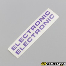 Stickers "Electronic" de carters moteur Peugeot 103 violets foncé