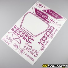 Kit grafiche adesivi Peugeot 103 SPX viola chiaro V2