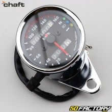 Round Needle Speedometer (160 km/h) Universal Chaft Chrome