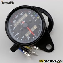 Round Needle Speedometer (160 km/h) Universal Chaft Black