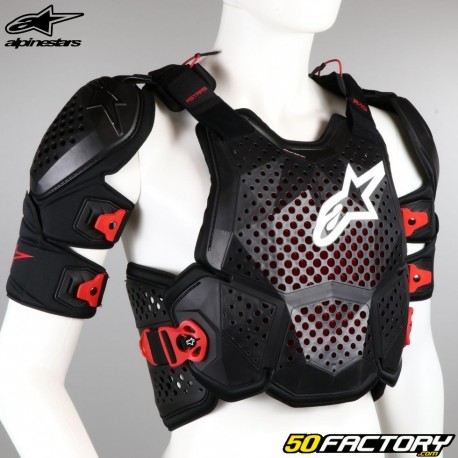 Chaleco de protección Alpinestars A-10 negro y rojo