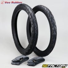 Llantas 2 1/4-17 (2.25-17) 39J, 2 3/4-17 (2.75-17) 39J Vee Rubber VRM099 con cámaras de aire para ciclomotores