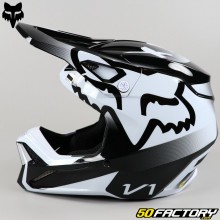 Casco cross Fox Racing V1 Leed en blanco y negro