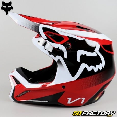 Casco cross Fox Racing V1 Leed rosso neon