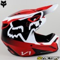 Capacete cross Fox Racing V1 Leed neon vermelho