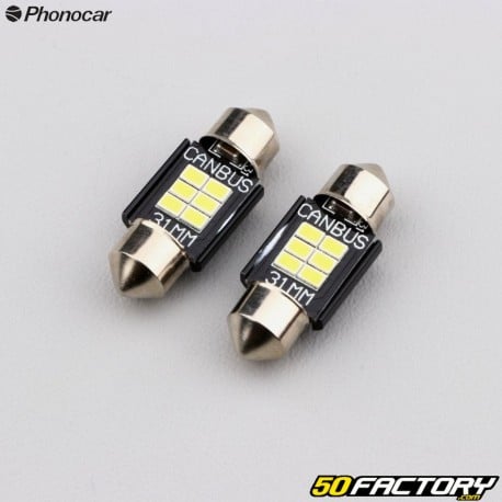 Ampoules navette C5W 12V 1.9W Phonocar leds 31 mm (lot de 2)