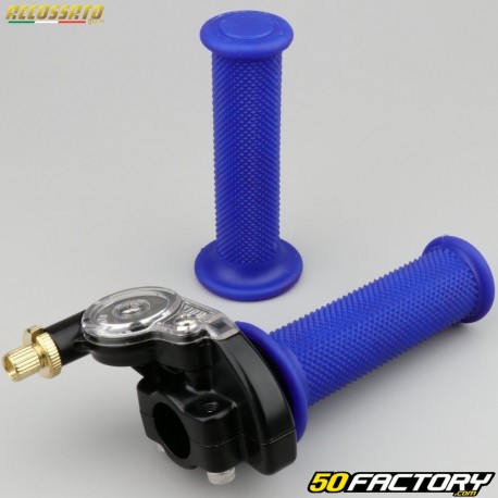 Gas handle complete with Accossato coatings Racing blue