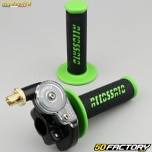 Gas handle complete with Accossato coverings Racing semi-waffle black and green