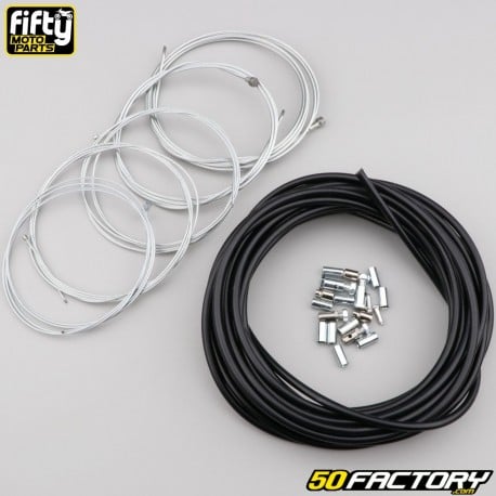 Cables y fundas negras MBK 51, Motobécane AV88, 89 ... Fifty (Kit)