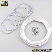 Cables and gas ducts, starter, decompressor and brakes MBK 51, Motobécane AV88, 89... Fifty white (kit)
