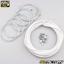 Cables y conductos de gas, start er, descompresor y frenos MBK XNUMX, Motobécane AVXNUMX, XNUMX... Fifty  blanco (equipo)