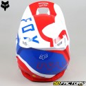 Capacete cross Fox Racing  V1  Skew branco, vermelho e azul