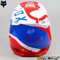 Capacete cross Fox Racing  V1  Skew branco, vermelho e azul