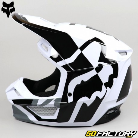 Cross Helmet Fox Racing V1 Lux black and white