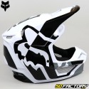 Casco cross Fox Racing V1 Lux en blanco y negro