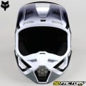 Casco cross Fox Racing V1 Lux en blanco y negro