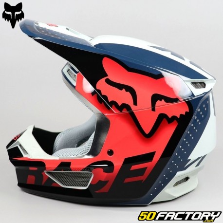 Capacete cross Fox Racing V1 Fluo laranja e cinza Trice