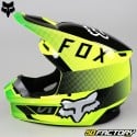 Casque cross Fox Racing V1 Ridl jaune fluo