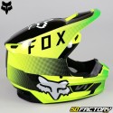 Casque cross Fox Racing V1 Ridl jaune fluo