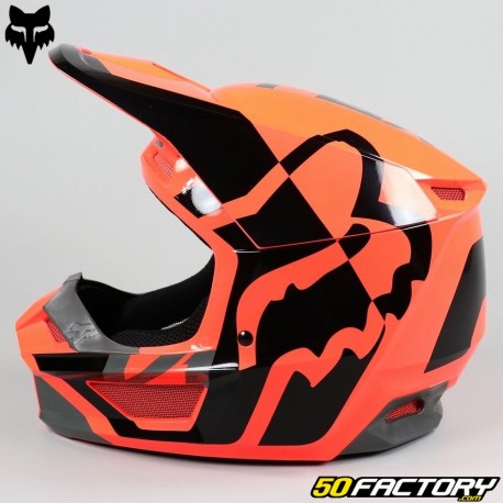 Capacete cross Fox Racing V1 Lux neon laranja