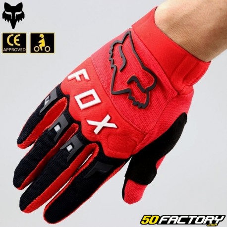 Handschuhe cross Fox Racing Dirtpaw CE-zugelassene Motorräder in fluoreszierendem Rot