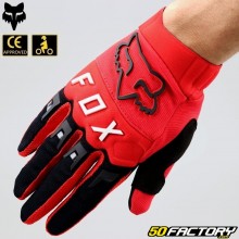 Luvas cross Fox Racing Dirtpaw aprovadas pela CE vermelho neon